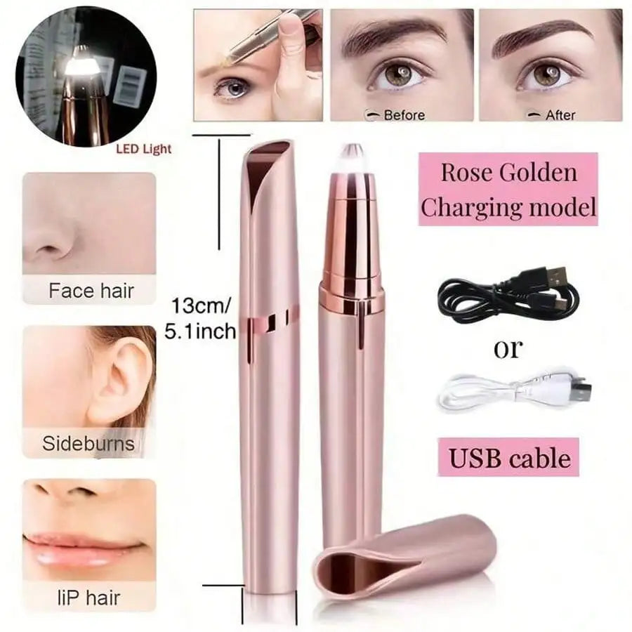 Usb Rechargeable Painless Precision Portable Electric Eyebrow Trimming Pen Eyebrow Hair Remover