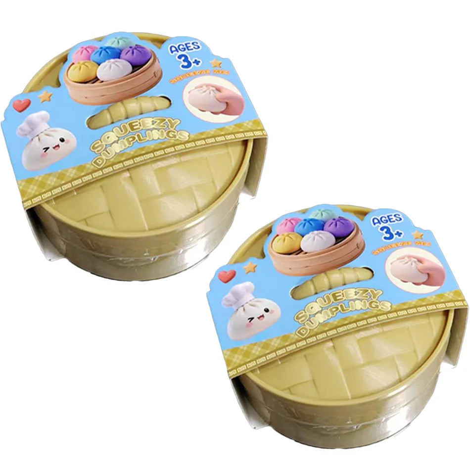 Dumpling Pressure Dumpling Squishies Cute Colorful Bun Toy Slow Rising Stress Relief Fidget Toy for Kids Adults Anti-Anxiety