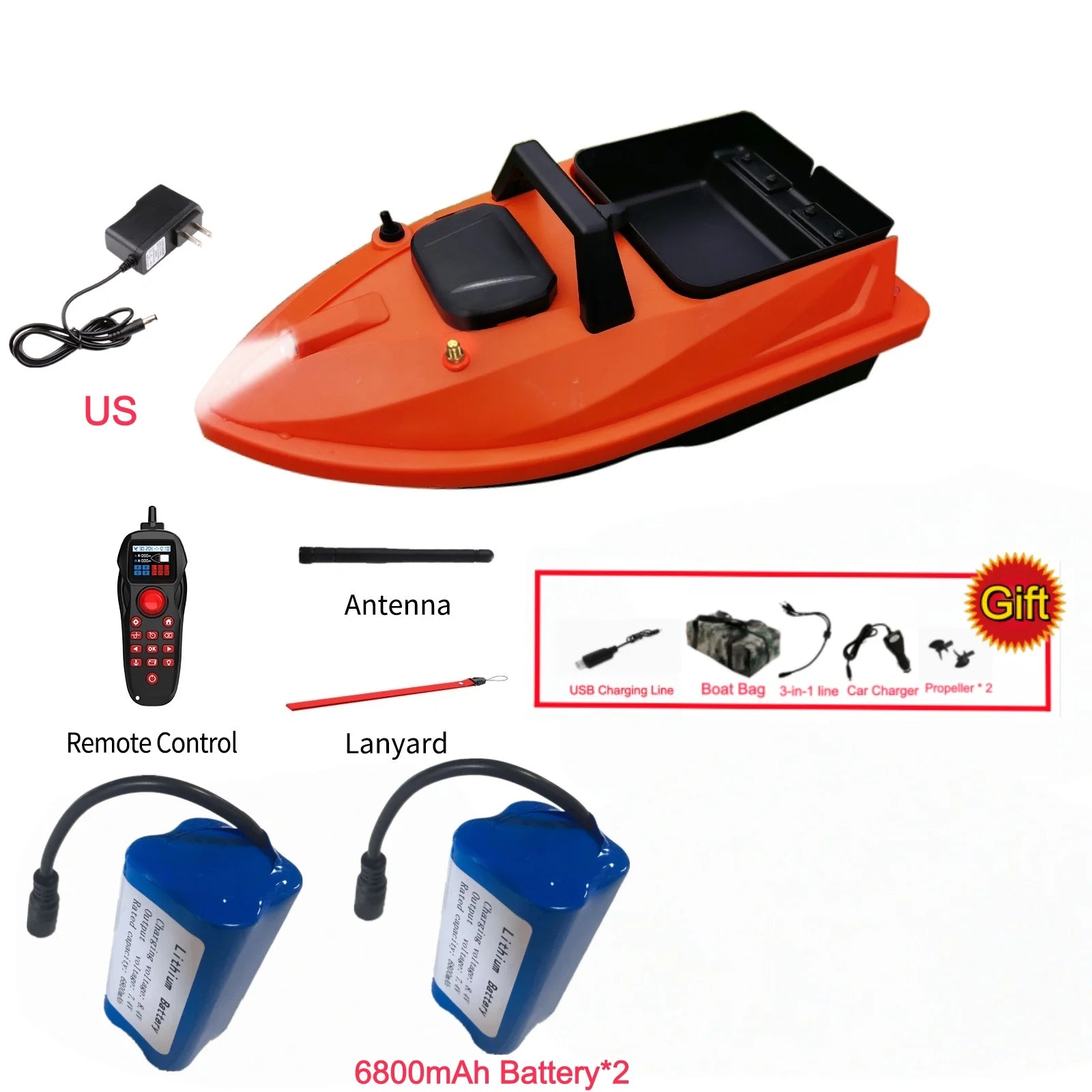 GPS Fishing Bait Boat 500M Distance 1.5KG Loading Electronic Anchored Cruise Control RC Nest Bait Boat Outdoor Sports Fishing To