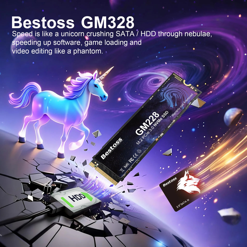 Bestoss NVMe M.2 SSD PCIe Gen3 x4 2280 128GB 256GB 512GB 1TB 2TB Internal Solid State Hard Drive for Notebook Gaming Computer
