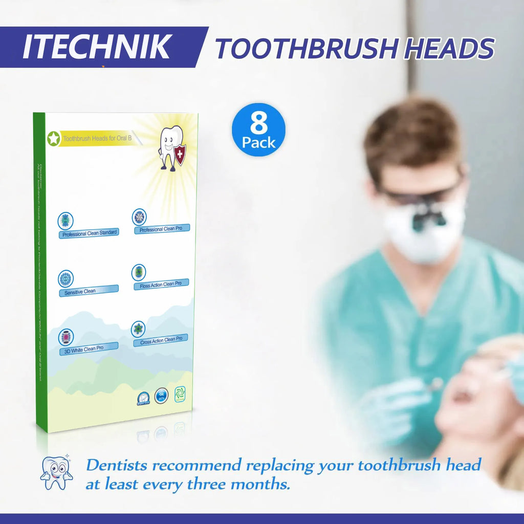 Replacement Brush Heads Compatible with OralB Braun- Pack of 8 Professional Electric Toothbrush Heads- Precision Refills for Ora