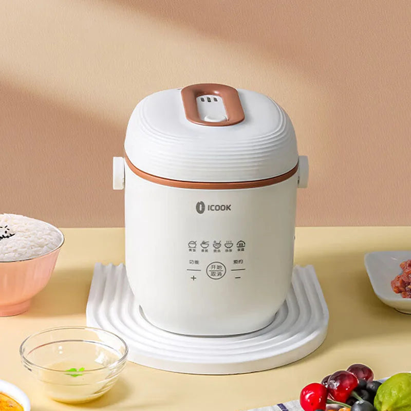 0.8L Rice Cooker Multifunctional Mini Electric Cooker Portable 220V Household Kitchen Appliance Ror1-2 Persons