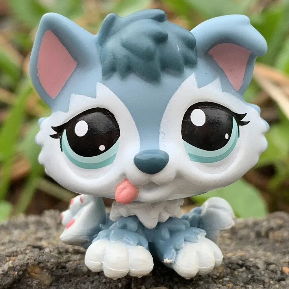 Rare animal pet Bobble head toy puppy dog toy #1013 yellow dog with blue eyes lps