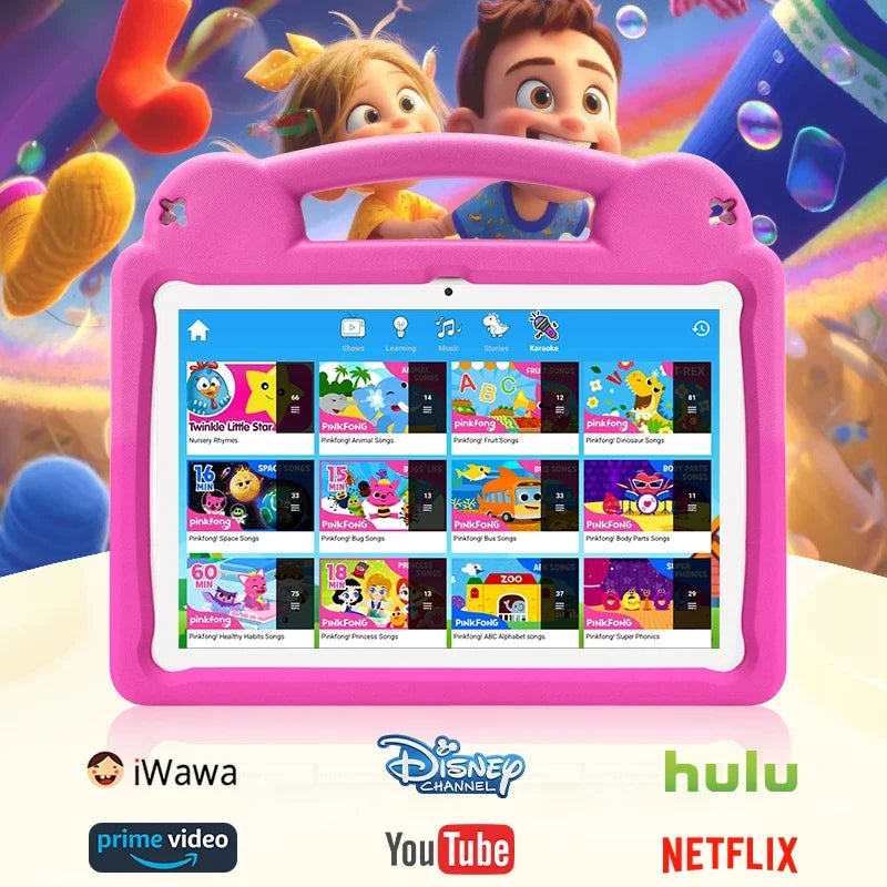 Android 15 Kids Tablet, 10.1inch Tablet for Kids, 8GB RAM 64GB ROM Toddler Tableta with Case, 5000mAh Octa-core Children Tableta