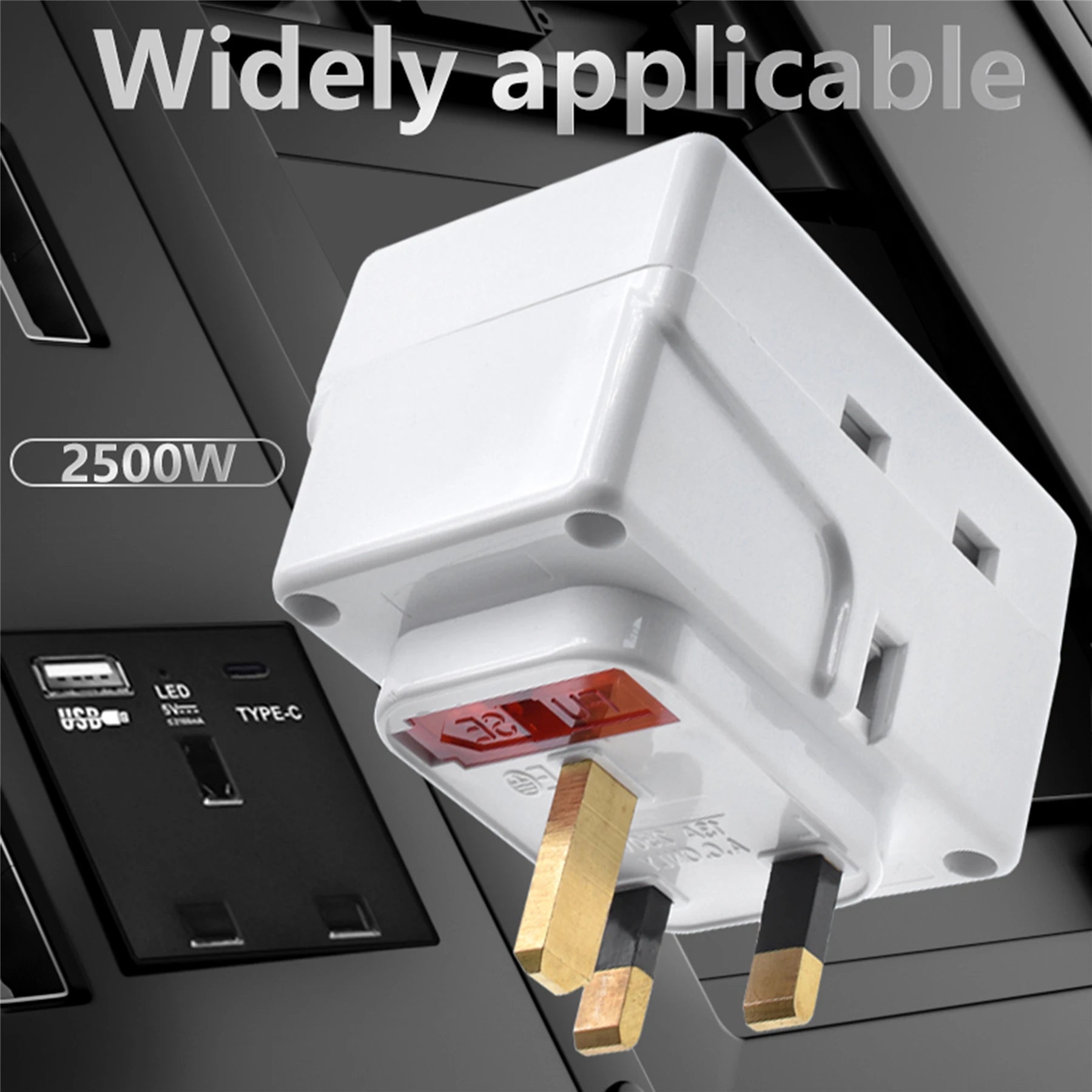 UK Plug 250V13A AC Portable Multi 1 to 3 ways Travel Adapter Power Malaysia Kong with Independent Control Switch Conversion Plug