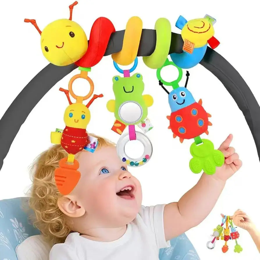 0-6 months old baby colored doll bed wrapped around the bed hanging comfort toys Safety seat comfort toys stroller comfort doll
