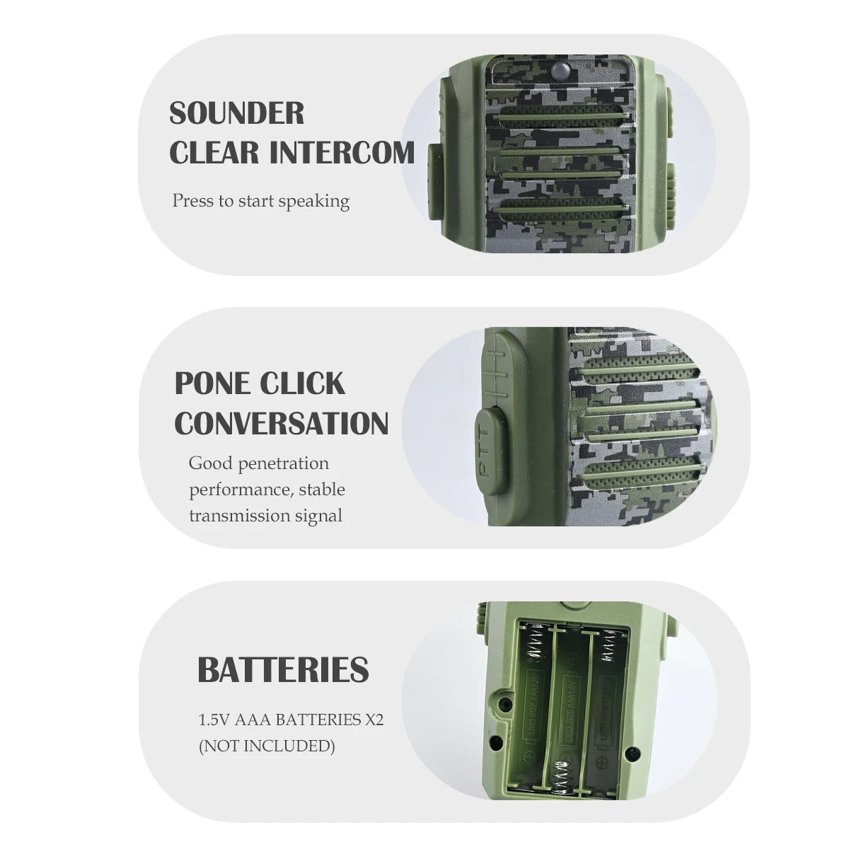 2Pcs Electronic Long Range Walkie Talkie Toys, Intercom Mini Interphone Digital Sound Communication Game Indoor and Outdoor