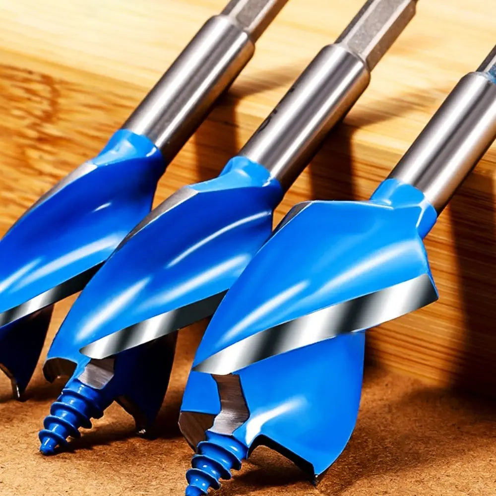 6pcs Solid Three Slot Twist Drill Bit Hex Handle High Hardness Auger Drill Bits High Carbon Steel Antirust Hole Opener Door