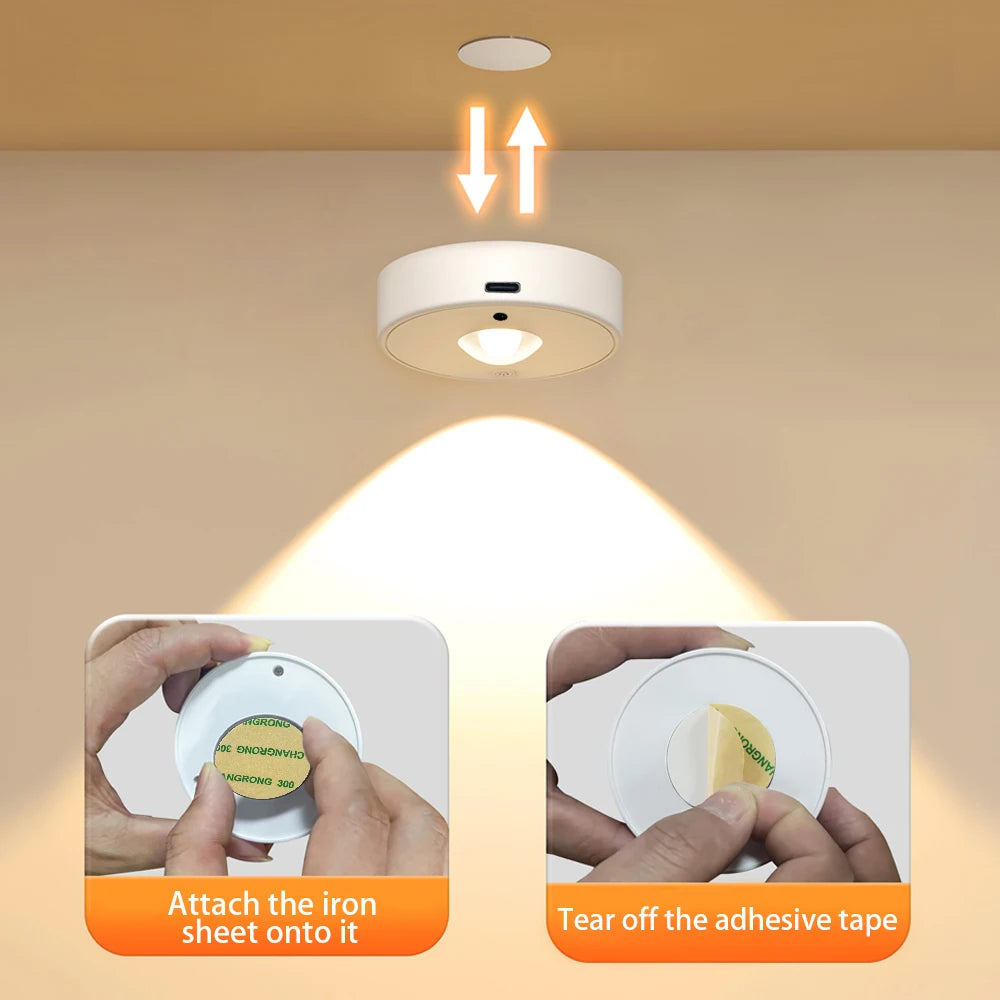 New Round Big Eye Lamp LED Under Cabinet Light USB Rechargeable Multicolor Night Light RGB Wine Cabinet Lamp with Remote Control