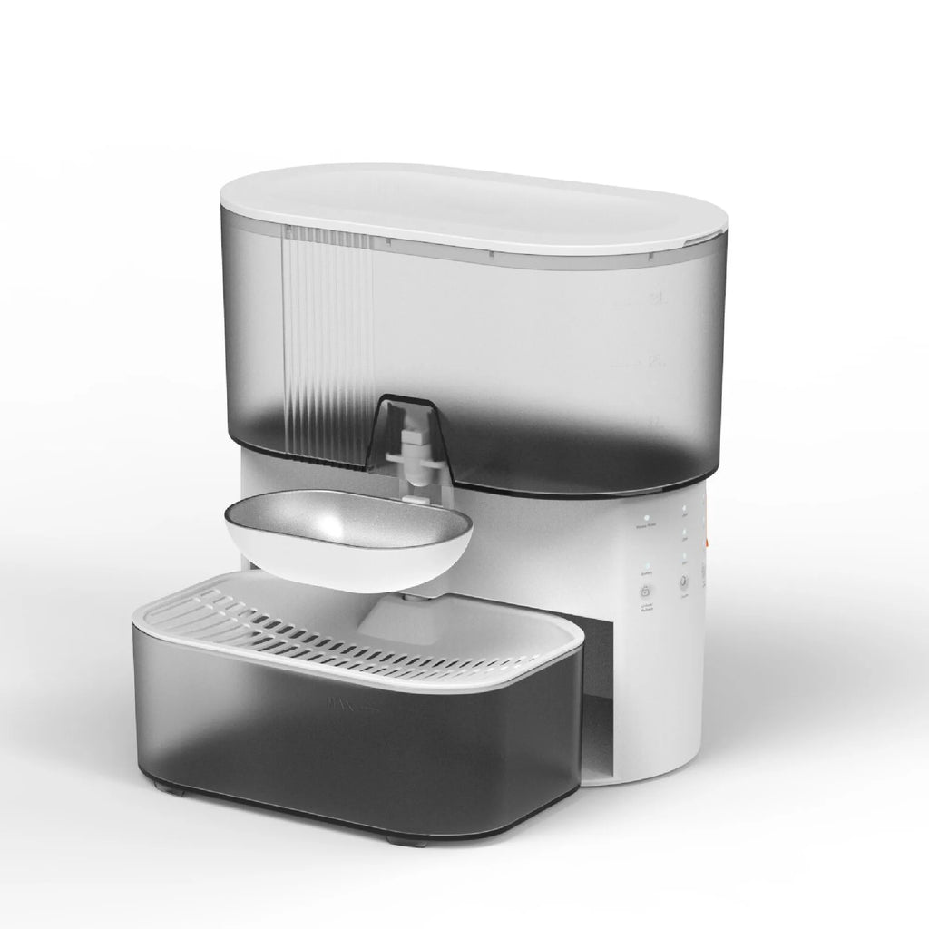 Wireless Cat Water Fountain No Filters, Wastewater Separation,SUS Bowl, 3L Pet Water Fountain for Cats & Dogs Dispenser,White