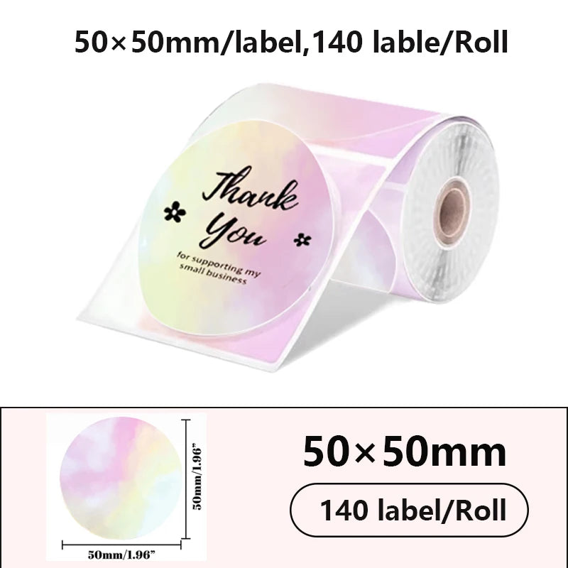 50x50mm Laser Sticker Self-Adhesive Thermal Adhesive Label Roll Compatible for Phomemo M110 M220 M200 E210 P50 DETONG P1 WP9520