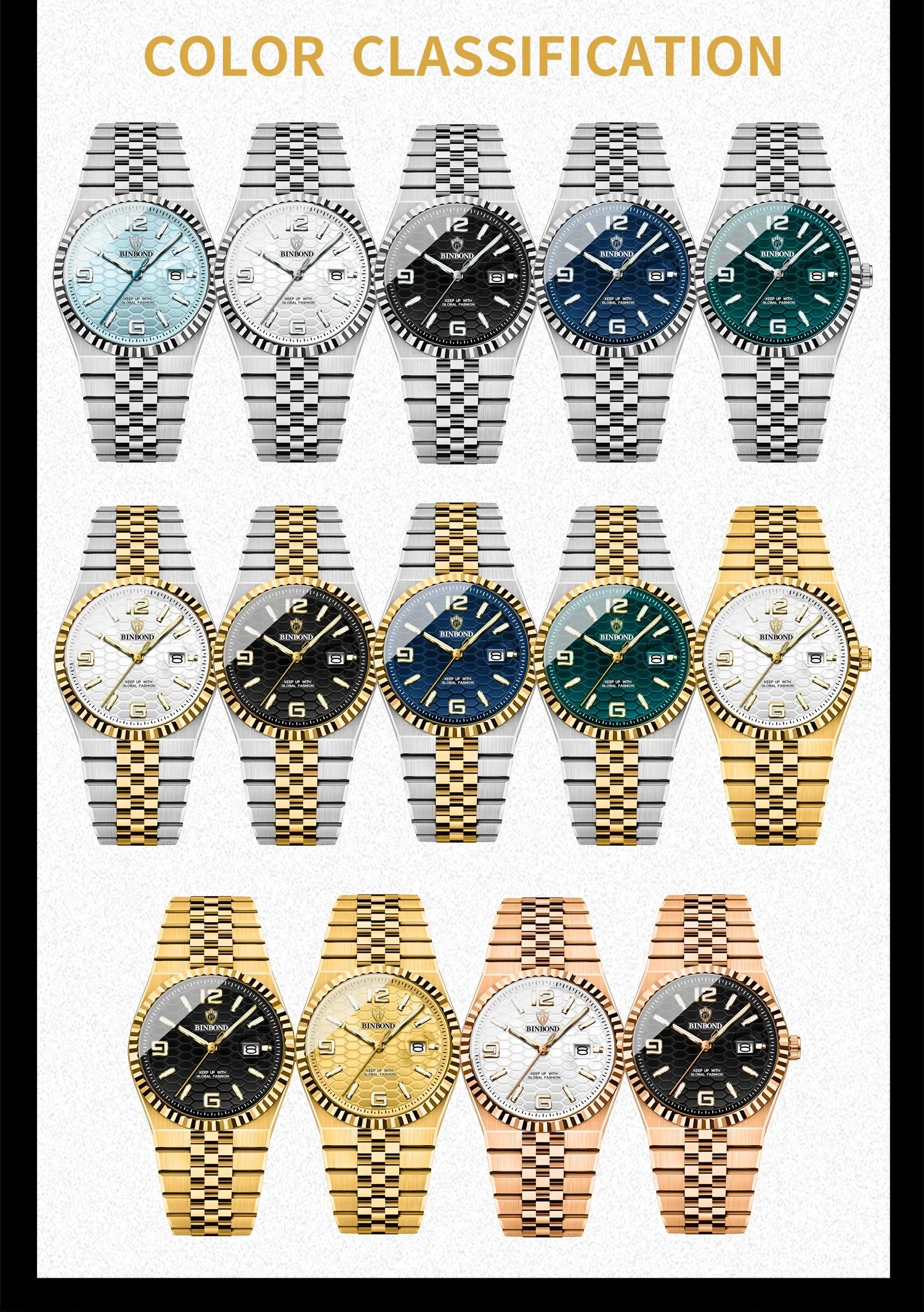 BINBOND Top Brand New 8181 Business Men's Quartz Watch Waterproof Night Light Calendar Fashion Men's Quartz Watch 2025