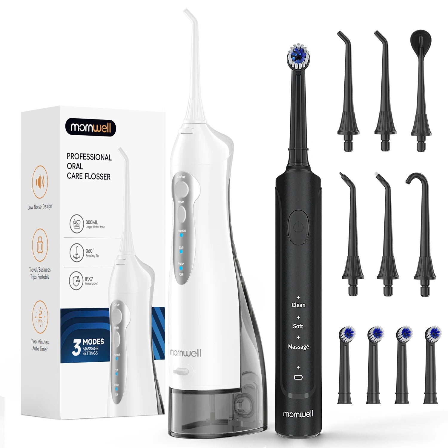 Electric Toothbrush with Water Flosser Combo in One - Sonic Flossing Toothbrushes for Teeth Cleaning, Rechargeable for Adults