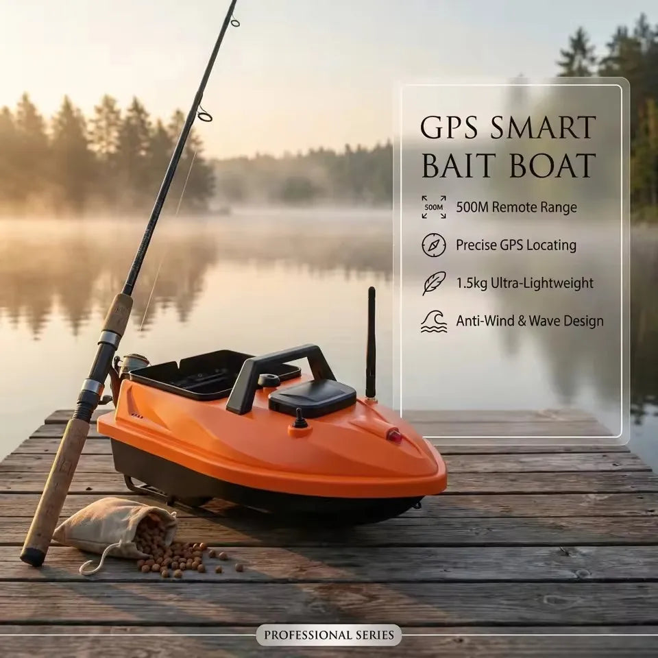 GPS Fishing Bait Boat 500M Distance 1.5KG Loading Electronic Anchored Cruise Control RC Nest Bait Boat Outdoor Sports Fishing To