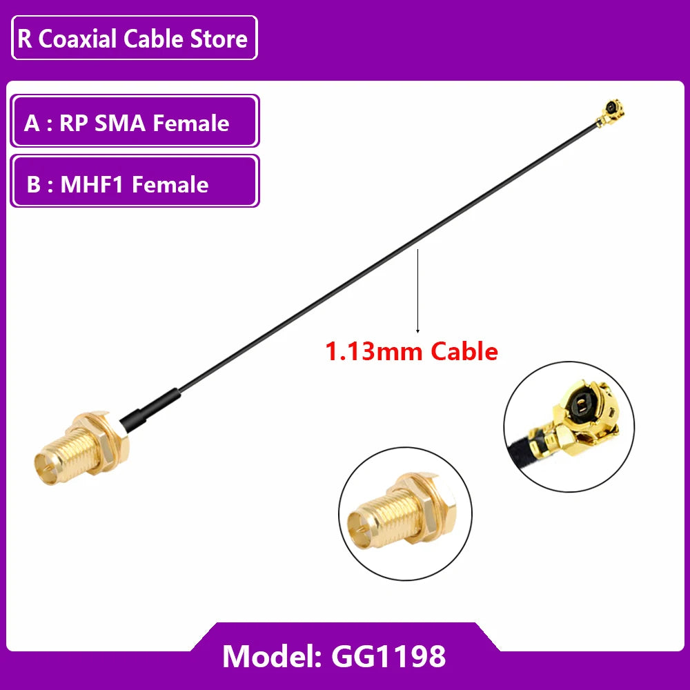 1PC RG1.13mm 0.81mm Pigtail Extension RF Cable SMA Female to MHF U.FL  Female RP SMA Male for WIFI Antenna