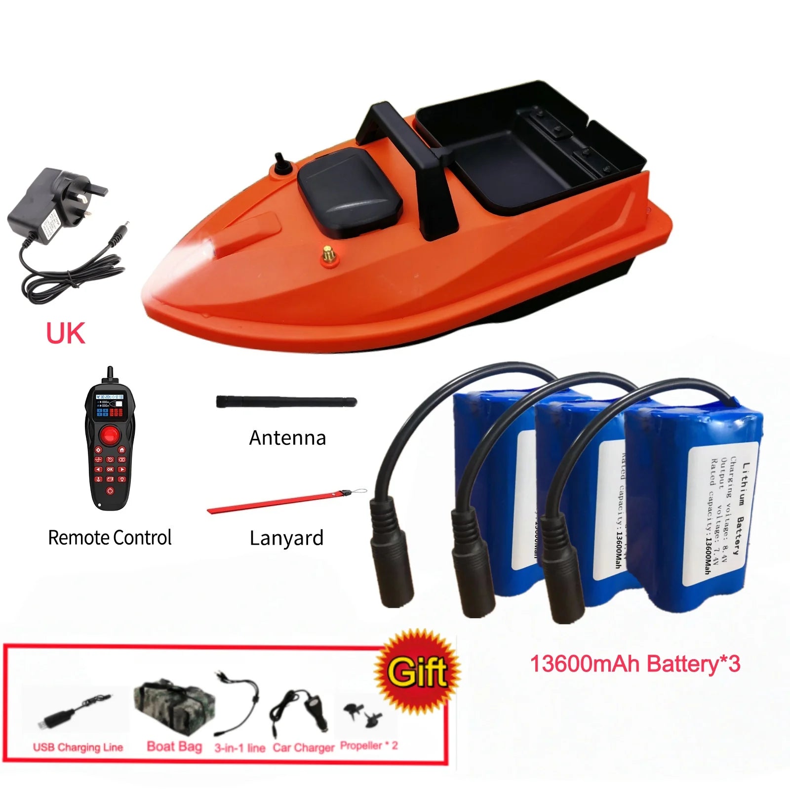 GPS Fishing Bait Boat 500M Distance 1.5KG Loading Electronic Anchored Cruise Control RC Nest Bait Boat Outdoor Sports Fishing To
