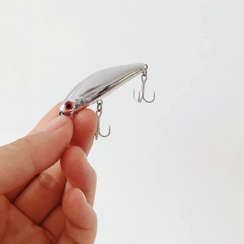 1pcs 5.5cm/6.5g Mini Laser Hard Minnow Sinking Bait Wobbler Jerkbait Crank Fishing Lures Hook Bass Pesca Fresh Saltwater Tackle