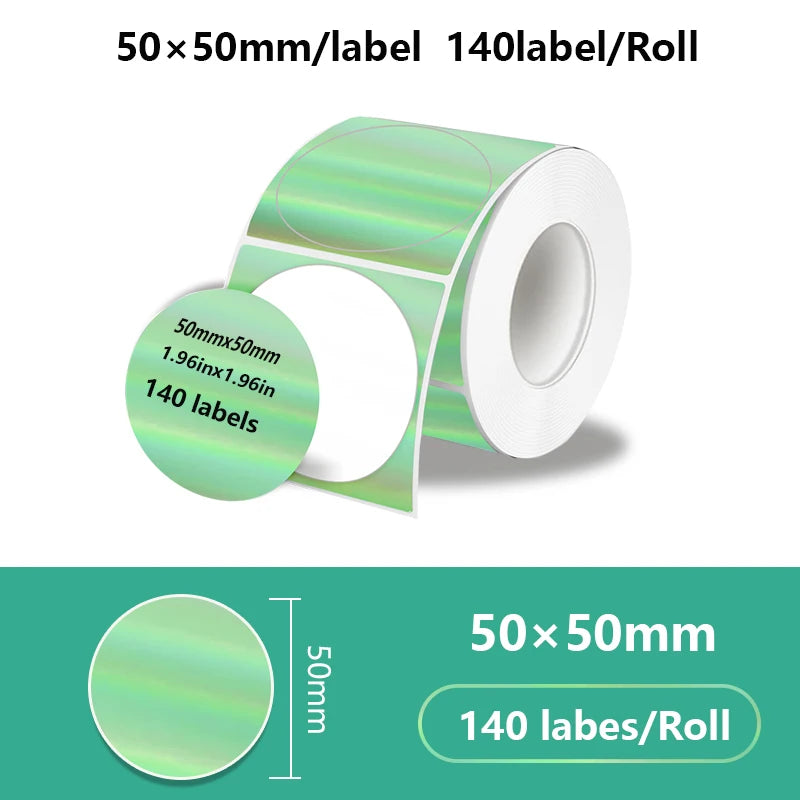 50x50mm Laser Sticker Self-Adhesive Thermal Adhesive Label Roll Compatible for Phomemo M110 M220 M200 E210 P50 DETONG P1 WP9520
