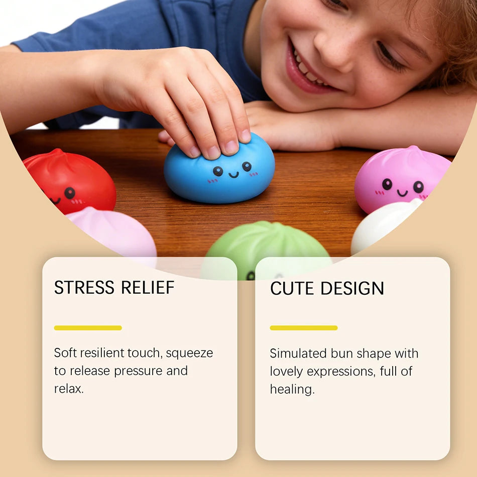 Dumpling Sensory Toy Squishies Pressure Ball High Rebound Soft Pinch Decompression Baozi Modeling Stress Relief Birthday Gifts