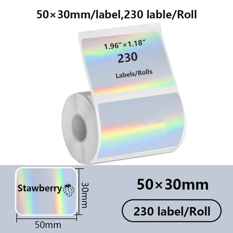 50x50mm Laser Sticker Self-Adhesive Thermal Adhesive Label Roll Compatible for Phomemo M110 M220 M200 E210 P50 DETONG P1 WP9520