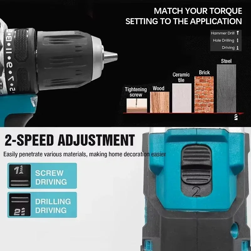 Makita Original DDF487 Cordless Driver Drill 18V Brushless Electric Impact Screwdriver Rechargeable Power Tool only tool