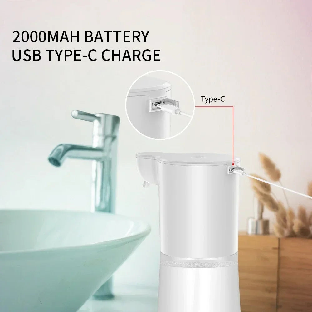 600ml Touchless Automatic Soap Dispenser 1200mah Frosted Intelligent Foam Machine Infrared Sensor For Hand Washing