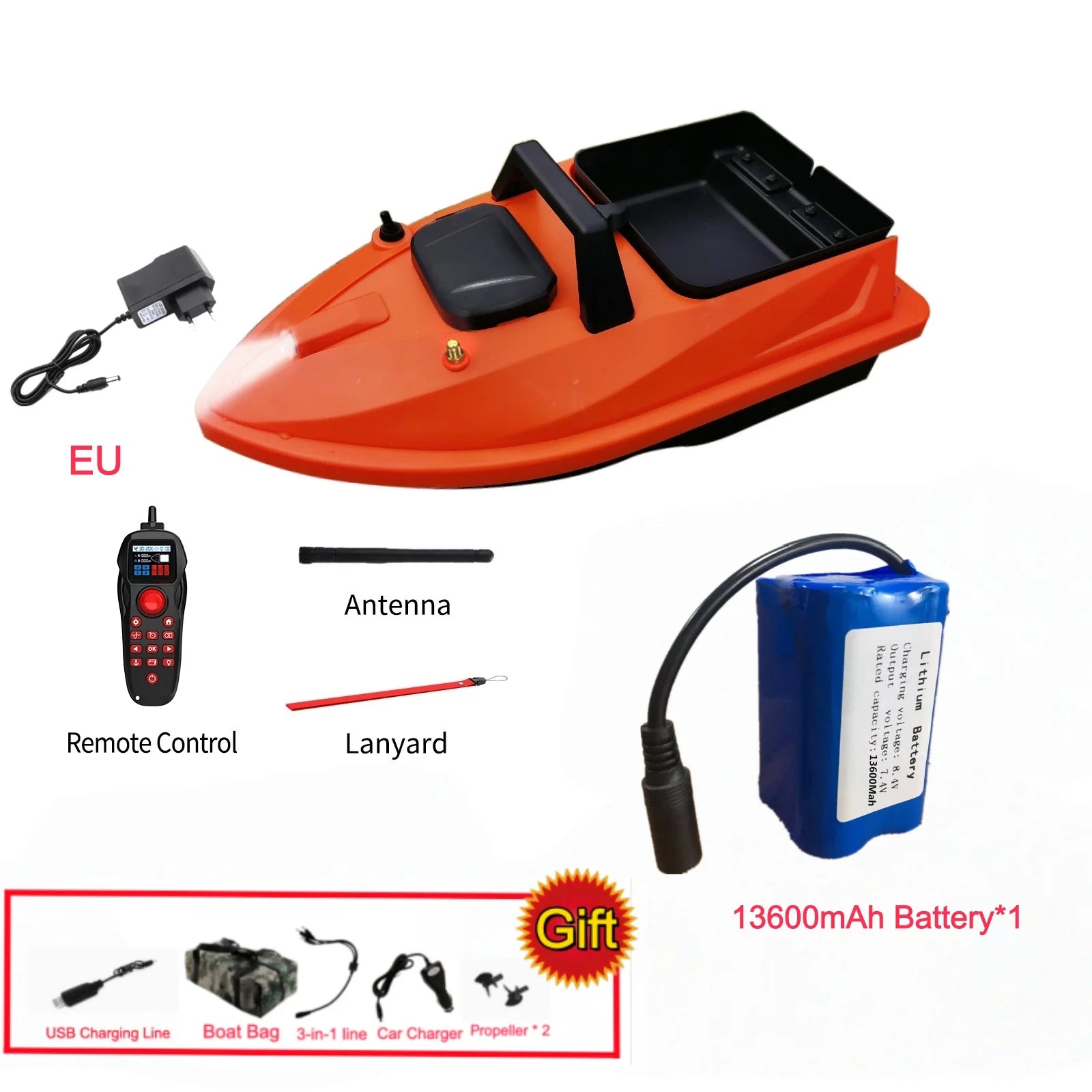 GPS Fishing Bait Boat 500M Distance 1.5KG Loading Electronic Anchored Cruise Control RC Nest Bait Boat Outdoor Sports Fishing To