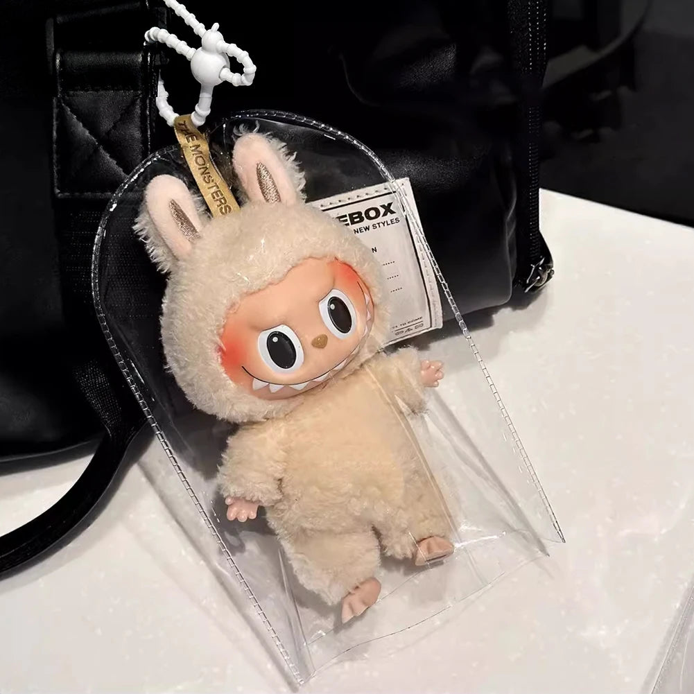 Portable Transparent PVC Organizer Box Keychain Chain Bag For labubu Doll (only bag)#465767