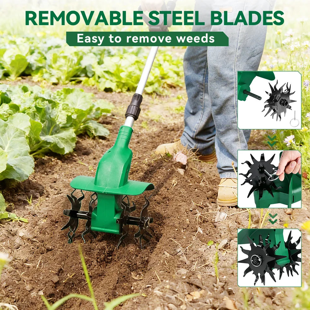 NEWBENY Electric Rototiller Tiller Cultivator Motocultor Cordless Scarifier Garden Tool For Makita 21V Battery Pin