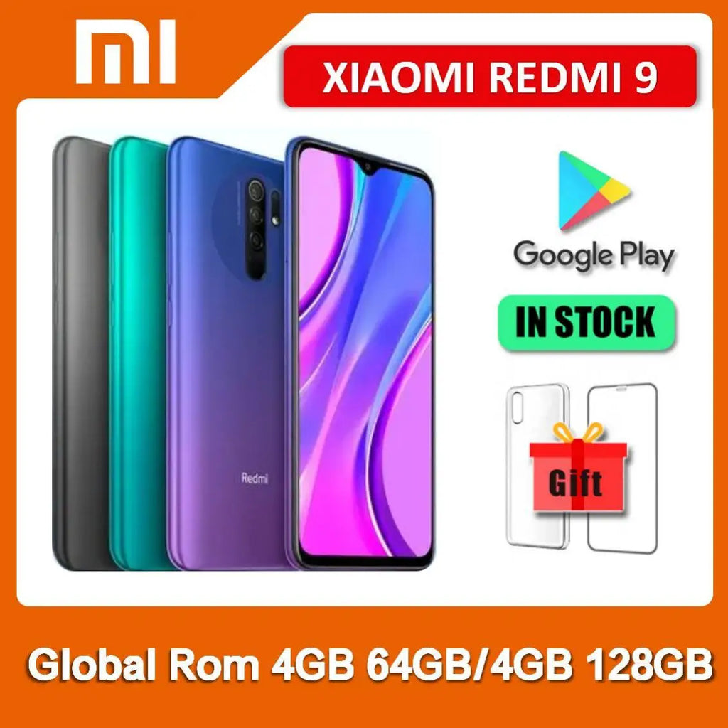 Original Xiaomi Redmi 9 smartphone 4GB 64GB/ 6GB 128GB MediaTek Helio G80 5020 mAh 6.53'' 13.0MP 8.0MP 2340x1080 4G Smartphone