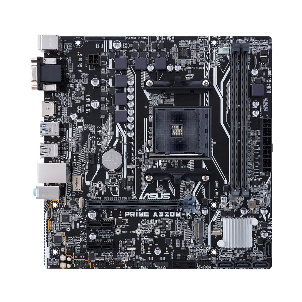 ASUS PRIME A320M-K Motherboard AMD AM4 Support R5 5600 3500X R7 5700X 1800X R3 3200G R9 5950X CPU 4xDDR4 128GB HDMI DVI mATX
