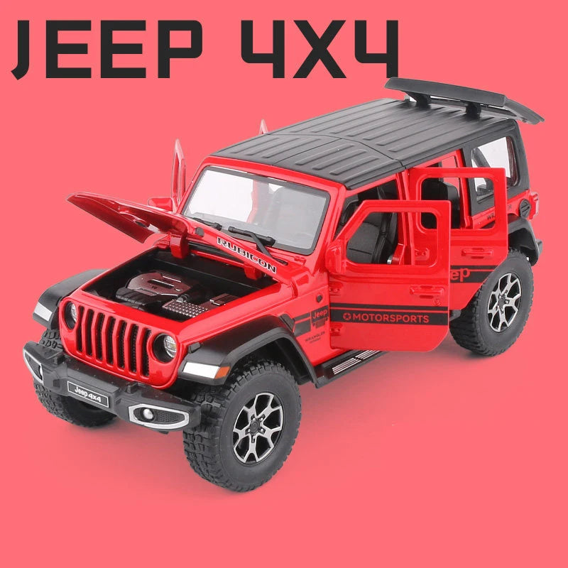 1:22 Jeeps Wrangler Rubicon Alloy Car Model Diecasts Metal Off-road Vehicles Car Model Simulation Collection Childrens Toys Gift