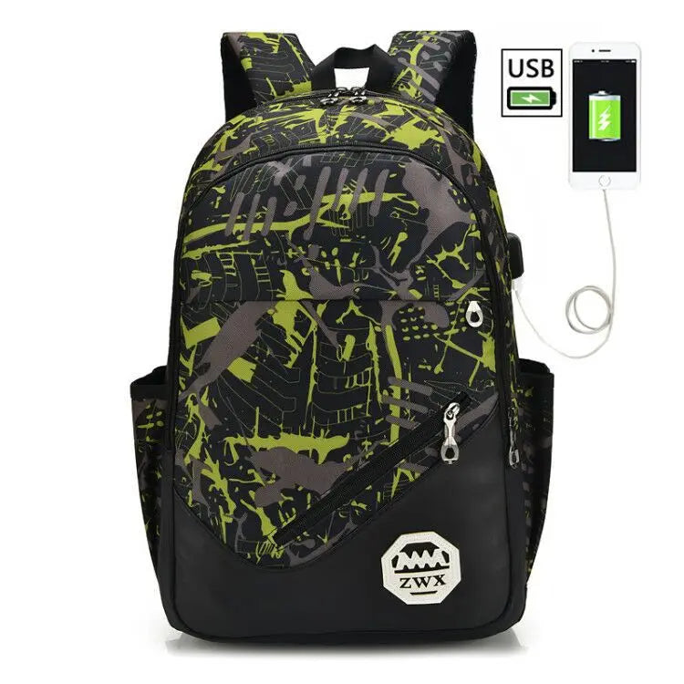 Waterproof travel laptop backpack children School Bags teenager Boys girls camouflage school Backpack set high School backpack