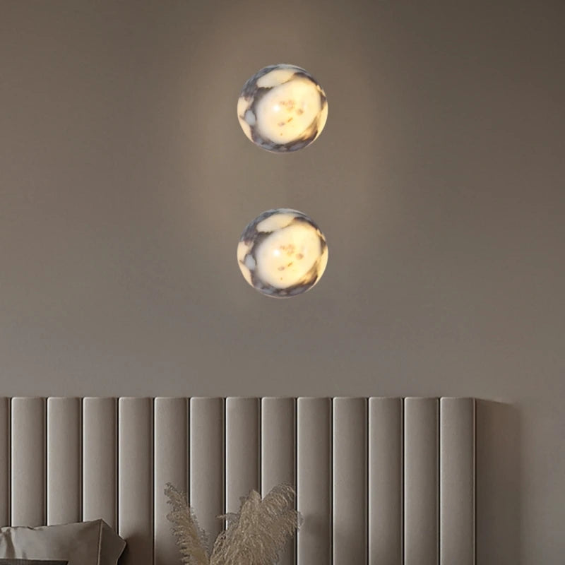 Natural Marble Ball Wall Lamp G9 Bulb Personalized Atmosphere Room Decoration Stone Sconce Stairs Parlor Kitchen