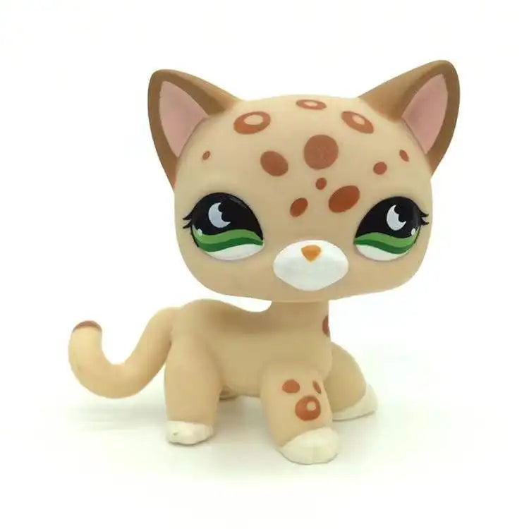 Pet Shop Lps Toys Standing Littlest Short Hair Cat #2291 White Pink Glitter kitty
