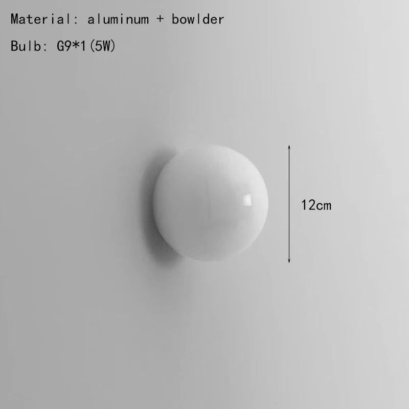Natural Marble Ball Wall Lamp G9 Bulb Personalized Atmosphere Room Decoration Stone Sconce Stairs Parlor Kitchen