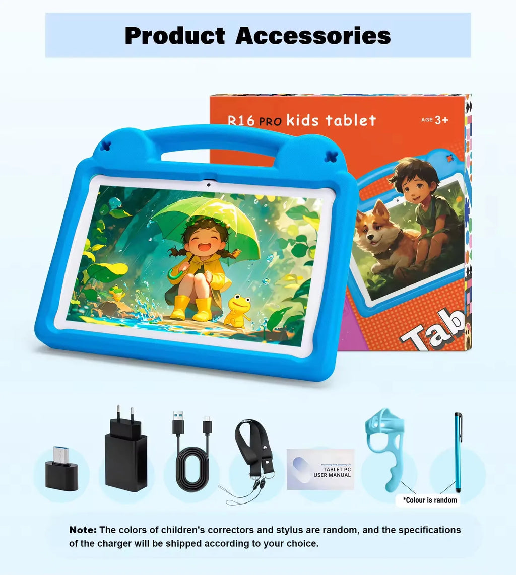 Android 15 Kids Tablet, 10.1inch Tablet for Kids, 8GB RAM 64GB ROM Toddler Tableta with Case, 5000mAh Octa-core Children Tableta