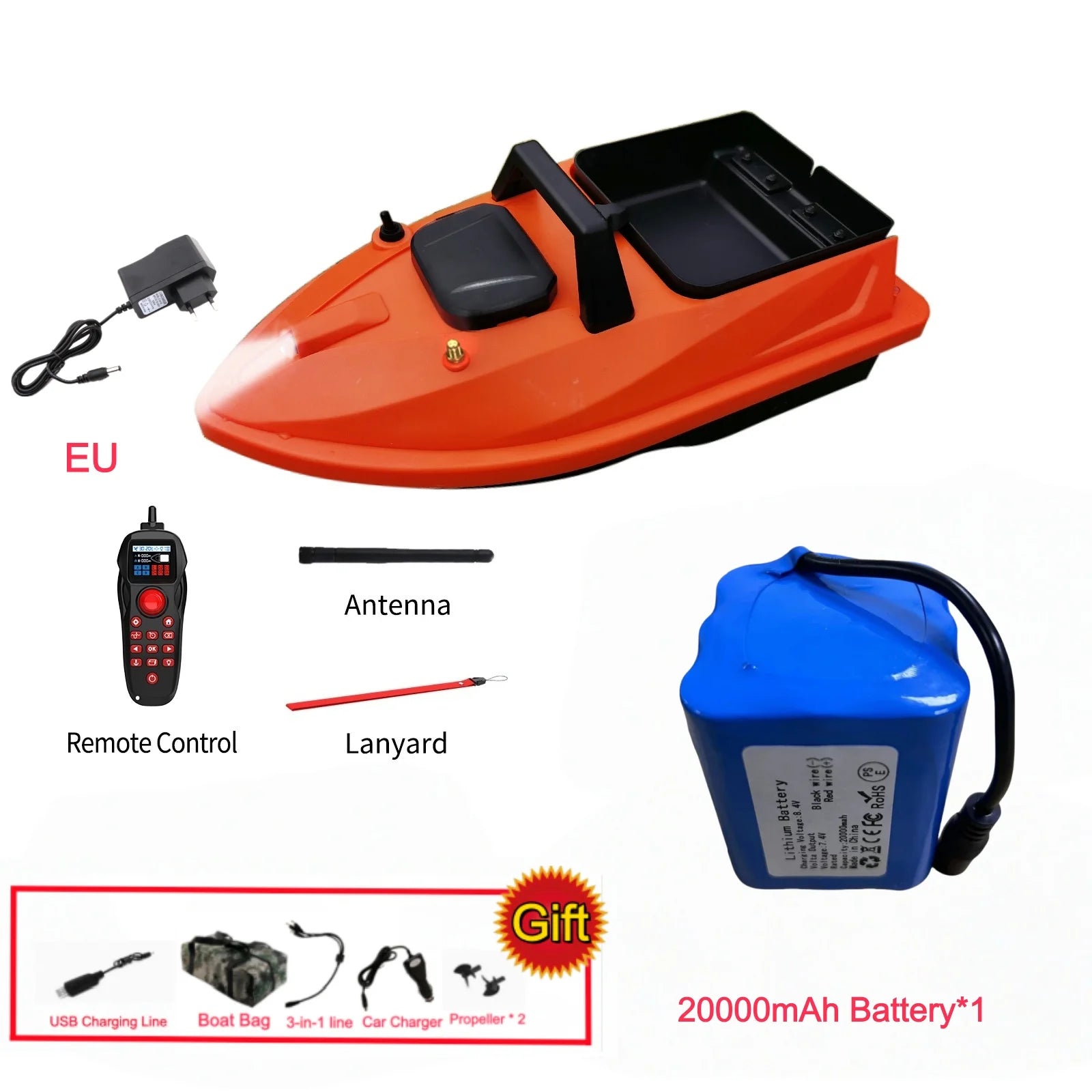 GPS Fishing Bait Boat 500M Distance 1.5KG Loading Electronic Anchored Cruise Control RC Nest Bait Boat Outdoor Sports Fishing To