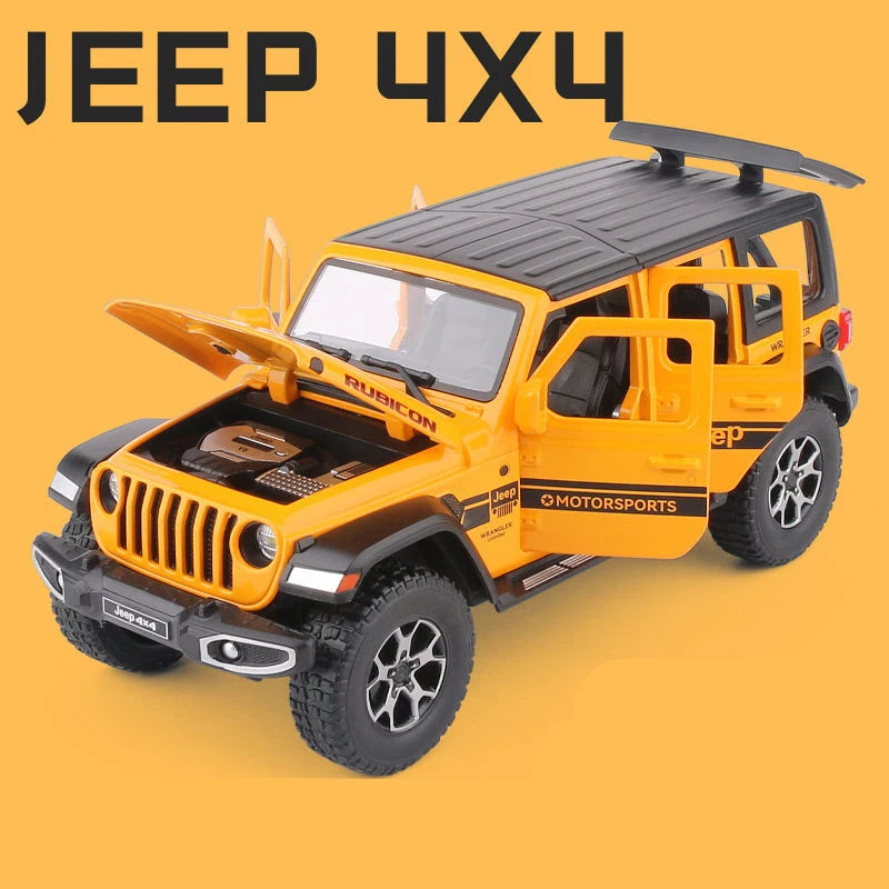 1:22 Jeeps Wrangler Rubicon Alloy Car Model Diecasts Metal Off-road Vehicles Car Model Simulation Collection Childrens Toys Gift