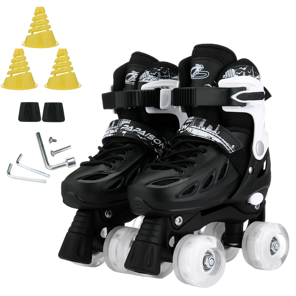 Child Kid Roller Skate Shoes Skating 4-Wheel Sport Protecitve Beginner Roller Shoes Childer Boy Girl Unisex Sport Flash Shoes