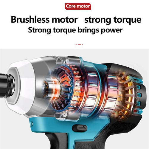 2 IN 1 Brushless Cordless Electric Impact Wrench 1/2 inch Socket Screwdriver Power Tools Without Battery For Makita 18V Battery