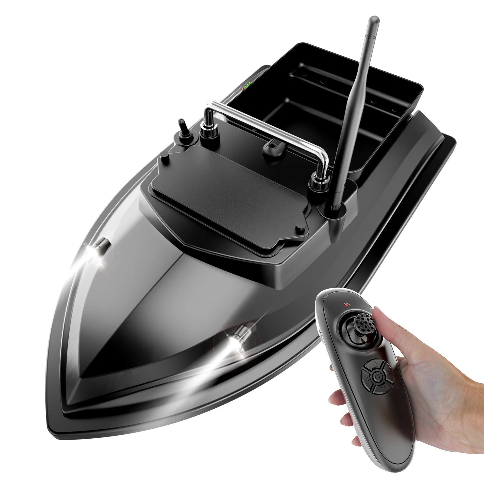 Fishing Bait Boat 500m Remote Control Bait Boat Dual Motor Fish Finder 2KG Loading Support Automatic Cruise/Route Correction wit