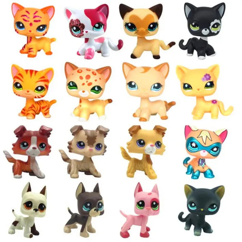 Pet Shop Lps Toys Standing Littlest Short Hair Cat #2291 White Pink Glitter kitty