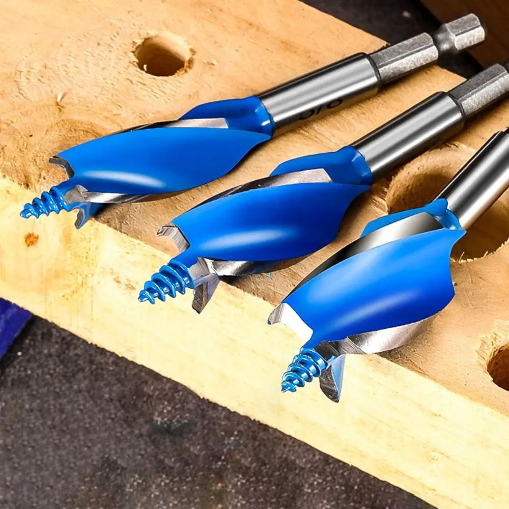 6pcs Solid Three Slot Twist Drill Bit Hex Handle High Hardness Auger Drill Bits High Carbon Steel Antirust Hole Opener Door