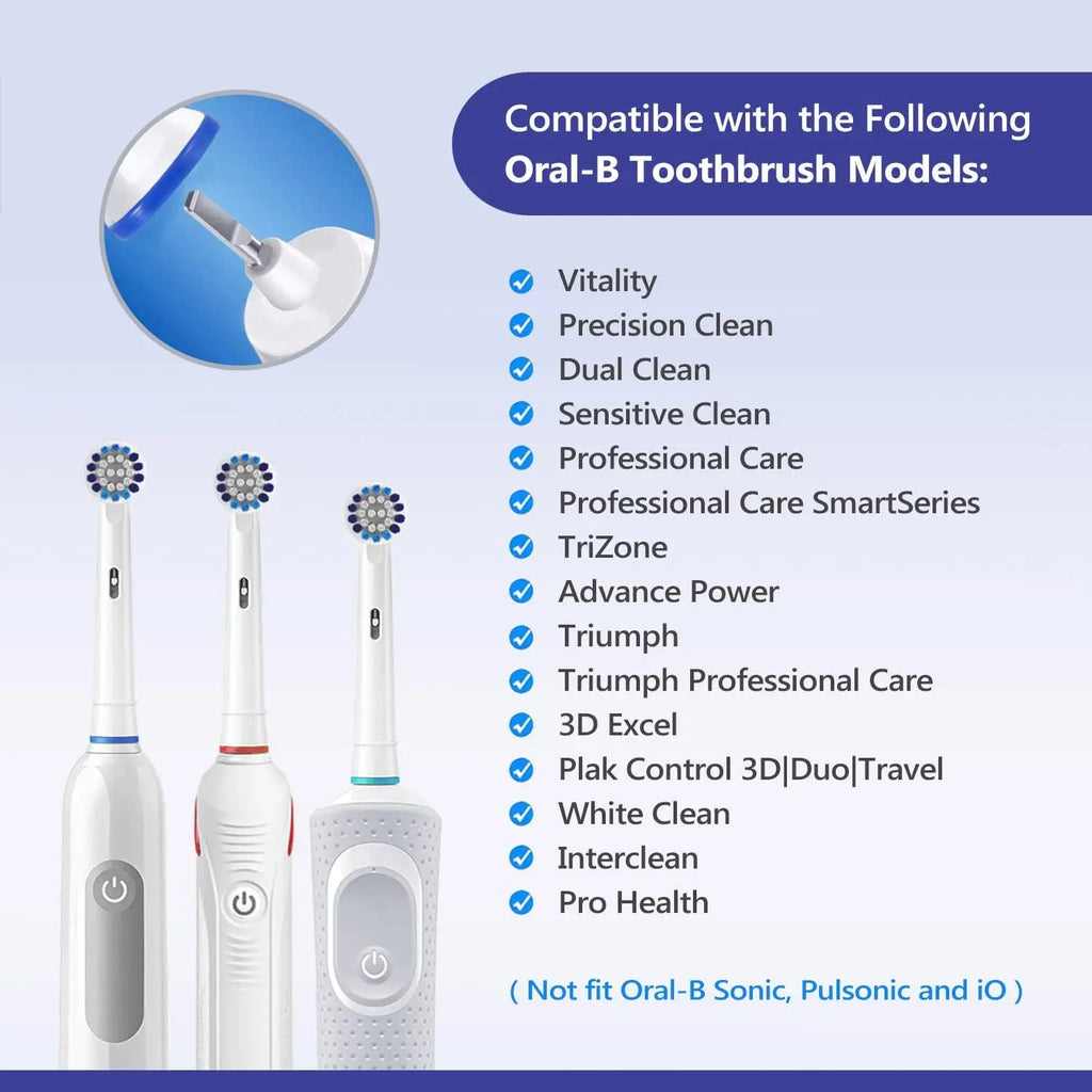 Replacement Brush Heads Compatible with OralB Braun- Pack of 8 Professional Electric Toothbrush Heads- Precision Refills for Ora