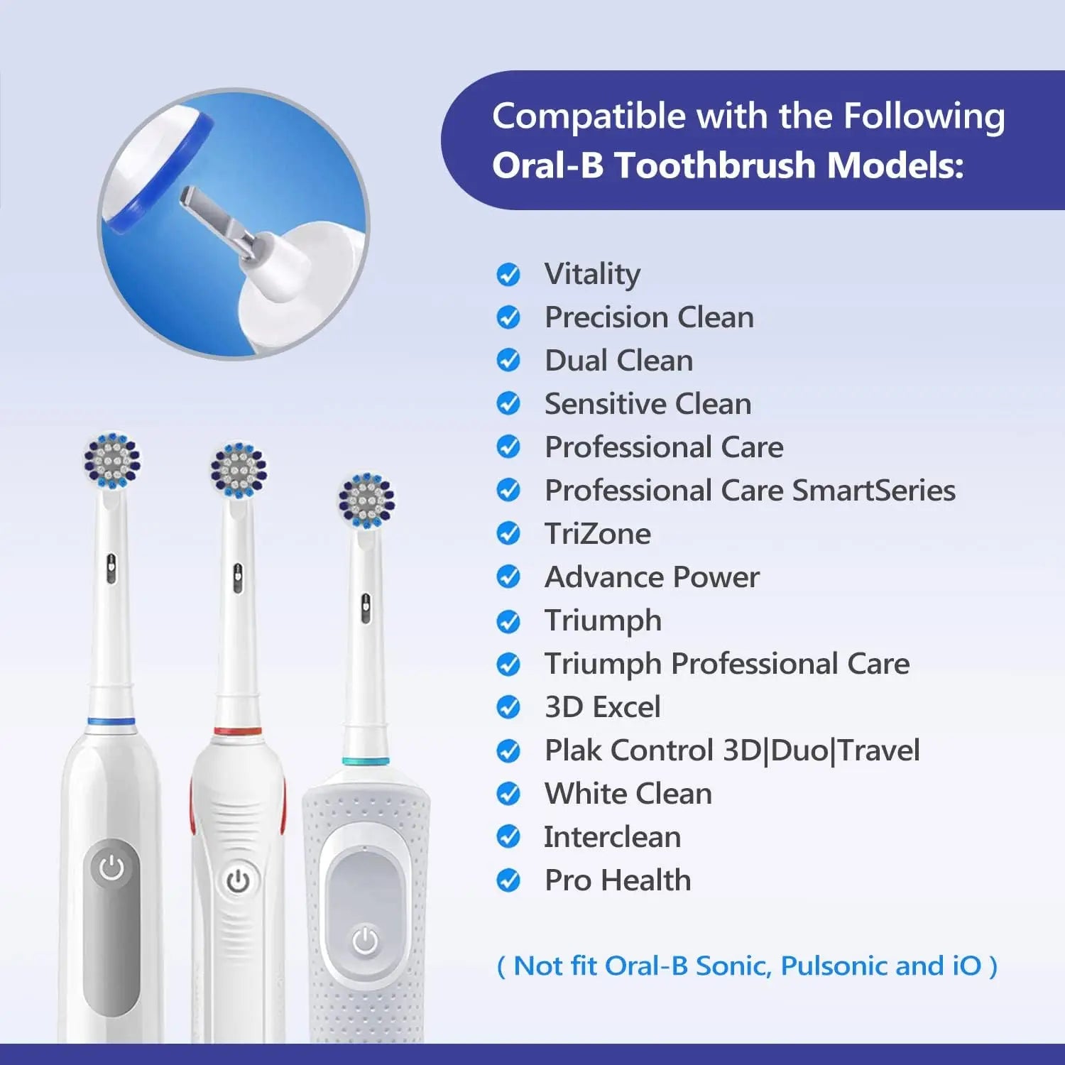 Replacement Brush Heads Compatible with OralB Braun- Pack of 8 Professional Electric Toothbrush Heads- Precision Refills for Ora