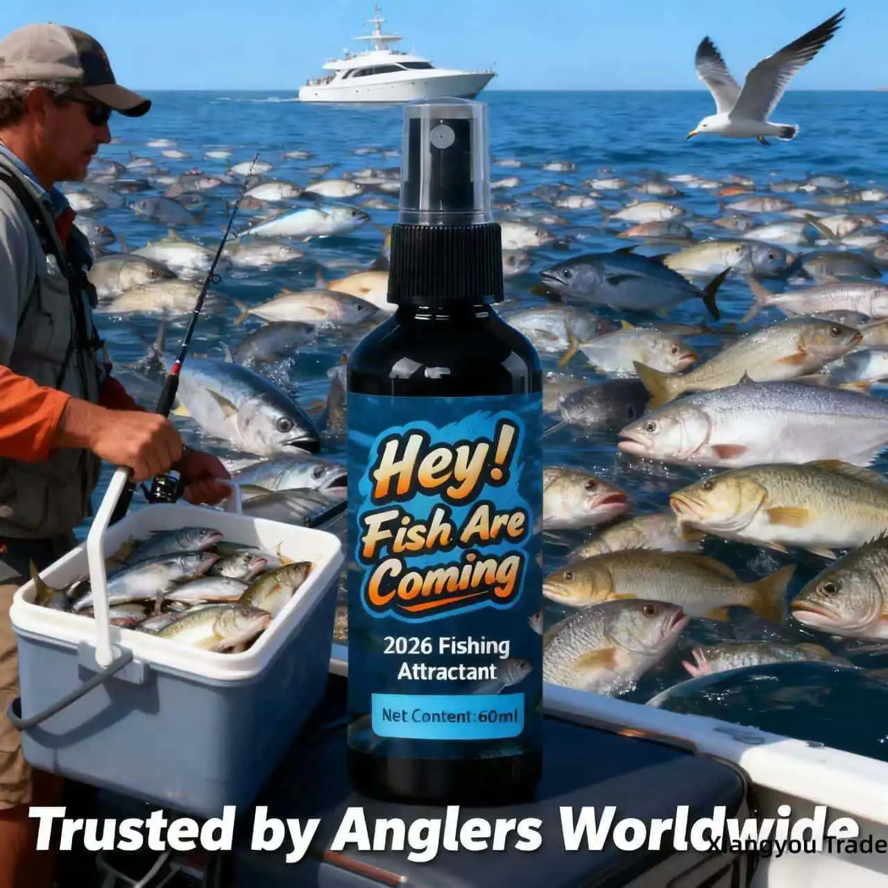 Fish Attractant Liquid Spray - Instant Fish Gathering Lure, Double Catch Rate for Sea & Competitive Freshwater/Saltwater Fishing