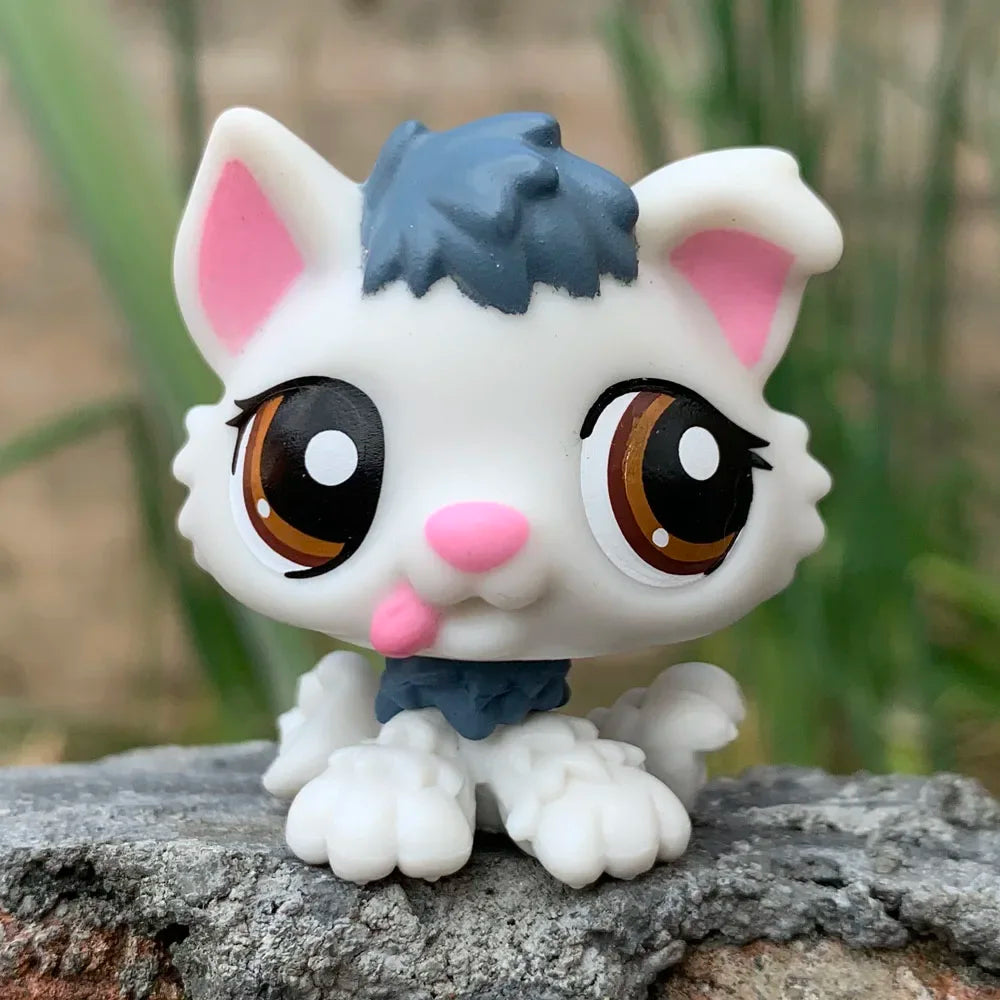 Rare animal pet Bobble head toy puppy dog toy #1013 yellow dog with blue eyes lps