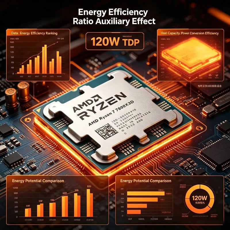 AMD Ryzen 7 7800X3D Desktop CPU Zen4 5nm 8C16T 5.0GHz 96MB 3D V-Cache AM5 120W Radeon Graphics Gaming Processor
