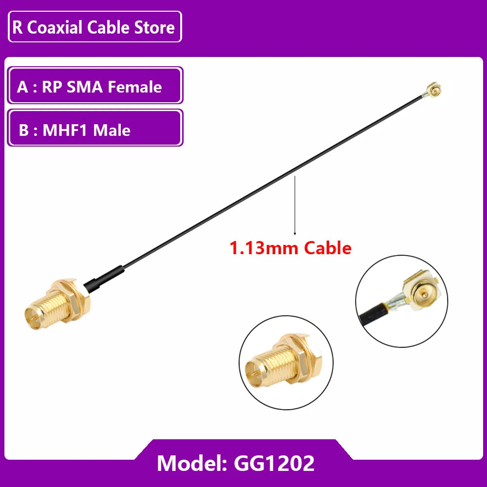 1PC RG1.13mm 0.81mm Pigtail Extension RF Cable SMA Female to MHF U.FL  Female RP SMA Male for WIFI Antenna